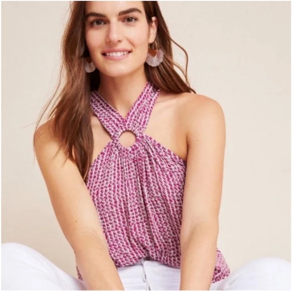 Anthropologie Maeve Mica Halter Top Size 2